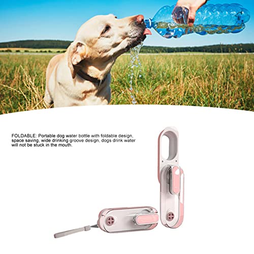 AMONIDA Haustier-Wassertrinkflasche, Silikon-Dichtungsdesign, Hunde-Wasserspender, Flaschenschloss-Design, Faltbar, Auslaufsicher, Zum Spazierengehen für Haustiere (Rosa) von AMONIDA