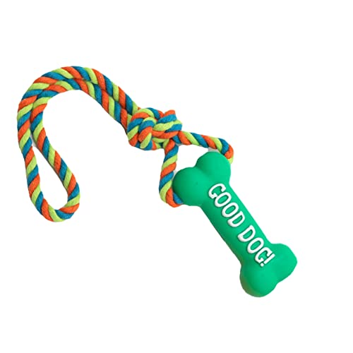AMONIDA Hunde-Beißspielzeug, Geeignete Größe, Hunde-Kauspielzeug, Leichter Knochenstil, Leuchtende Farben, 11,4-Zoll-Seil für die Familie (Grün) von AMONIDA