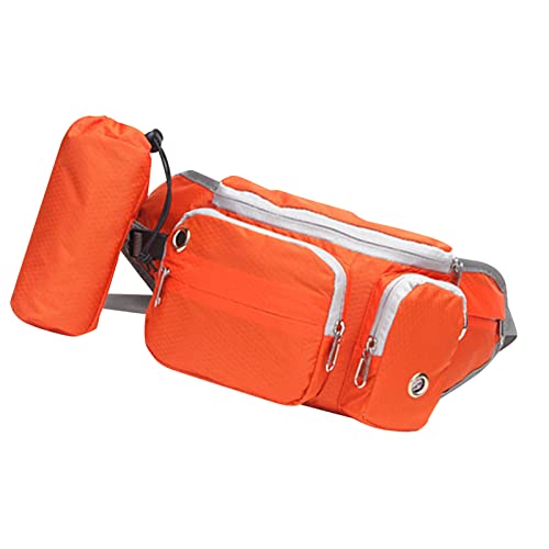 AMONIDA Hunde-Gürteltasche, Große, Geräumige Hunde-Therapie-Trainingstasche, Atmungsaktiv, Multifunktional, Weiches Futter mit Wasserflaschentasche für Sporteinkäufe (Orange) von AMONIDA