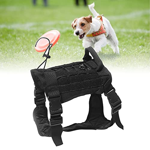 Hunde-Militärgeschirr, Wasserdicht, Verstellbarer Schnallenverschluss, Hunde-Trainingsweste, Klettverschluss mit Griff, für Draußen Zum Spazierengehen (L: 30 x 40 cm) von AMONIDA