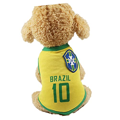 AMONIDA Hunde-WM-T-Shirt, Atmungsaktiv, Süße Hunde-Sommerweste, Netzstoff, Lässig, Polyester Zum Spielen für Welpen (#1) von AMONIDA