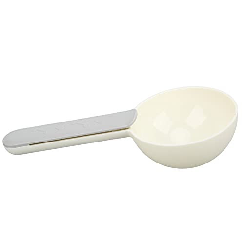 AMONIDA Hundefuttereimer Hitzebeständiger Futterlöffel mit Clip (Grau-weiß) von AMONIDA