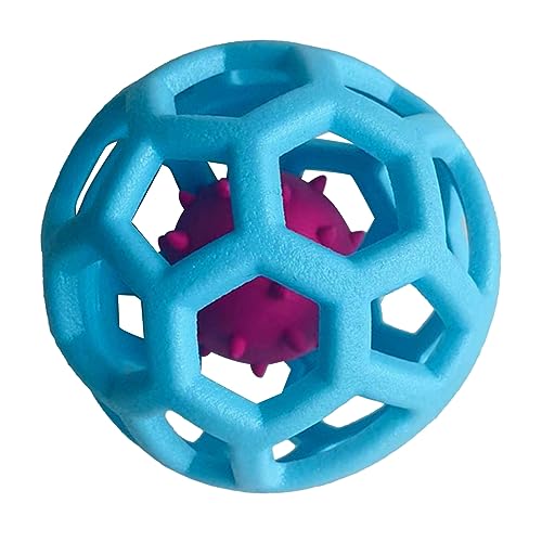 AMONIDA Hundehohlballspielzeug, Haustierspielzeugball, Bissfestigkeit, Sicher, Tragbar, Interaktiv, Kleiner Spaß für Haustiere für Hunde (Blau) von AMONIDA