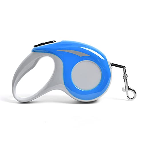 AMONIDA Hundeleine, Haustierleine, Ergonomischer Griff, EIN klick, kein Verheddern, Einziehbar, für Camping (Blau) von AMONIDA