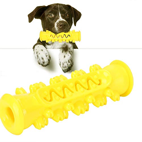 AMONIDA Hundespielzeug, Reinigung Zahnstange Hund Molar Zahnstange, Training Spielen Biss TPR Katzen, Für Hunde,(Yellow) von AMONIDA
