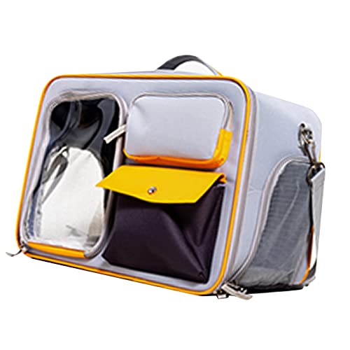 AMONIDA Katzentragetasche, Kratzfester Mehrzweck-Haustierrucksack, Transparentes Design, Große Kapazität, 15 Kg, für Welpenreisen (Inklusive Schultergurt) von AMONIDA
