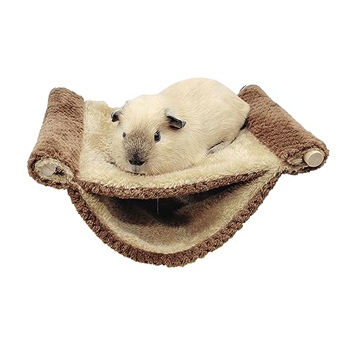 AMONIDA Kleine Haustierkäfig-Hängematte, Platzsparende Flanell-Hamster-Hängematte, Warm, Atmungsaktiv, für Ratten (Kaffee) von AMONIDA