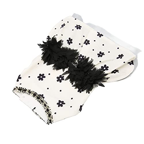 AMONIDA Mädchen-Hundekleid, Schwarzes, Bequemes, Weiches Haustierkleid mit Blumenmuster für Partys für Hunde (L) von AMONIDA