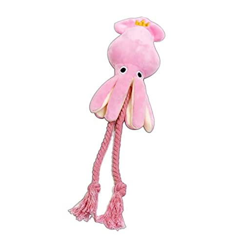 AMONIDA Plüsch-Hund, Interaktiv, Bequem, in Oktopus-Form, Leicht zu Reinigen, Plüsch-Seil-Spielzeug, Niedliches Rosa von AMONIDA