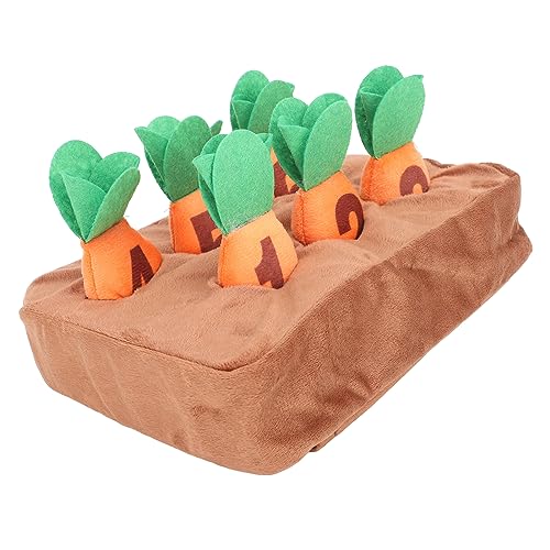 AMONIDA Suchen Sie nach Karotten-Hundespielzeug, grün-orangefarbenes Plüsch-Quietsch-Karotten-Anreicherungsspielzeug für Zuhause von AMONIDA