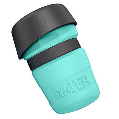 Tragbarer Wasserspender für Haustiere, Reisewasserflasche für Hunde, 520 Ml, Lebensmittelecht, Leicht, Auslaufsicher, für Reisen mit Haustieren, für Katzen (Tiffany-Blau) von AMONIDA