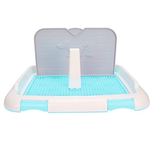 Hundetoilette Indoor-Welpentrainingstoilette Katzentöpfchenzaun Hundetoilette mit Geplantem Urinieren Töpfchen Hundetoilette Indoor-Welpentoilette mit Abnehmbarem Pfosten und Wand (Blau) von AMONIDA