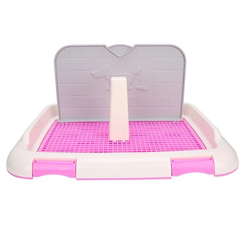 Hundetoilette Indoor-Welpentrainingstoilette Katzentöpfchenzaun Hundetoilette mit Geplantem Urinieren Töpfchen Hundetoilette Indoor-Welpentoilette mit Abnehmbarem Pfosten und Wand (Rosa) von AMONIDA