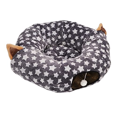 Katzen-Hunde-Tunnelbett, Katzen-Tunnelrohrbett Bequemes Fleece-Klappen für Haustierspielzeug Katzen-Hunde-Tunnelbett, Katzen-Tunnelrohrbett Bequemes Fleece-Klappen für Haustierspielzeug von AMONIDA