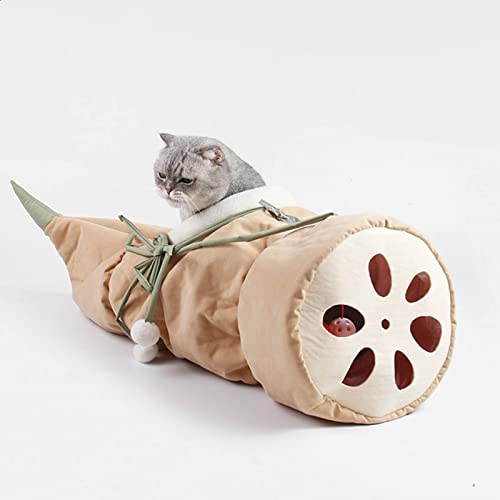 Katzenbett, Lotuswurzel-Kätzchentunnel, Warme Hängende Katzenhängematte für Heimtierbedarf (Weiß) von AMONIDA