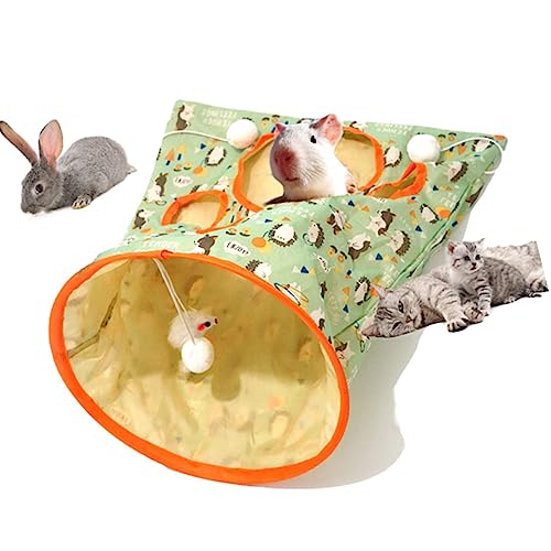Katzentunneltasche, Sicher zu Verwenden, 5 Löcher, Knistergeräusche, Interaktive Katzentunnel-Papiertüte, Langlebig, mit Plüschbällen für Katzen (Igel) von AMONIDA