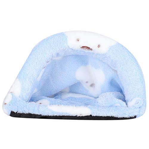 AMONIDA Maschinenwaschbares Hamster-Schlafbett, Haustierhaus, herausnehmbarer Mini-Flanell für Haustierbett-Hamster(Blue, L) von AMONIDA