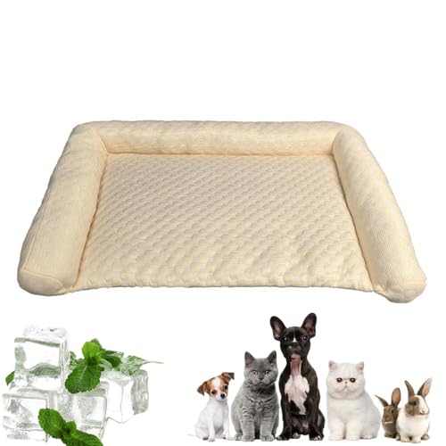 AMOUSDRDR Kühlmatte für Hunde, multifunktionale Haustier-Kühlmatte, Sommer-Eisseide, Haustier-Kühlmatten für Katzen, Hunde, tragbar, waschbar, Sommer-Hundebett (Gelb, M) von AMOUSDRDR