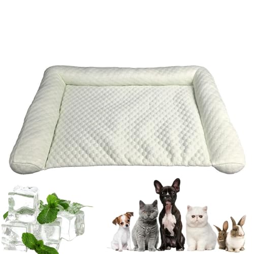 AMOUSDRDR Kühlmatte für Hunde, multifunktionale Haustier-Kühlmatte, Sommer-Eisseide, Haustier-Kühlmatten für Katzen, Hunde, tragbar, waschbar, Sommer-Hundebett (Grün, L) von AMOUSDRDR