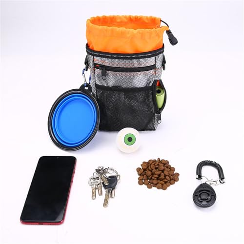 AMRTTWY Hundesnack-Tasche, Trainings-Hüfttasche, für große Hunde, Snack-Tasche, multifunktionaler Hundenapf, Handlauf-Hardware von AMRTTWY