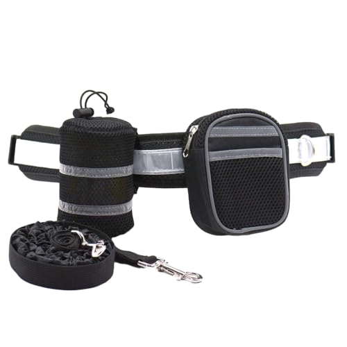 AMSLSIU Breite Anwendung, freihändige Hundeleine zum Laufen, reflektierender Streifen, angenehm zu tragen, robuste und langlebige Joggingleinen, Schwarz, 144cm AMSLSIU Breite Anwendung, freihändige Hundeleine zum Laufen, reflektierender Streifen, angenehm zu tragen, robuste und langlebige Joggingleinen, Schwarz, 144cm von AMSLSIU