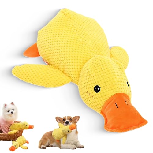 AMSNINK Hundespielzeug Ente Unzerstörbar - Anti Stress Ente Hund mit Quietschfunktion, Langlebiges Hundespielzeug für Kleine, Mittelgroße und Große Hunde, Sicher und Weich zur und Stressabbau von AMSNINK