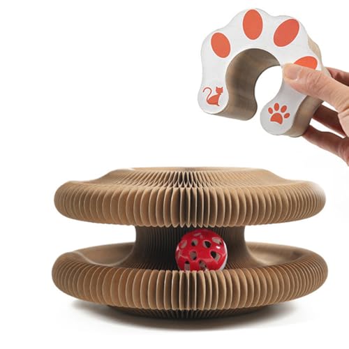 AMYESE 2pcs Magic Organ Cat Scratcher Board, Kitten Interactive Ball Scratching Pad Cardboard Accordion, Foldable Kitty Small Animals Scratch Post Cat Toy for Cat,Physical Exercise Entertainment AMYESE 2pcs Magic Organ Cat Scratcher Board, Kitten Interactive Ball Scratching Pad Cardboard Accordion, Foldable Kitty Small Animals Scratch Post Cat Toy for Cat,Physical Exercise Entertainment von AMYESE
