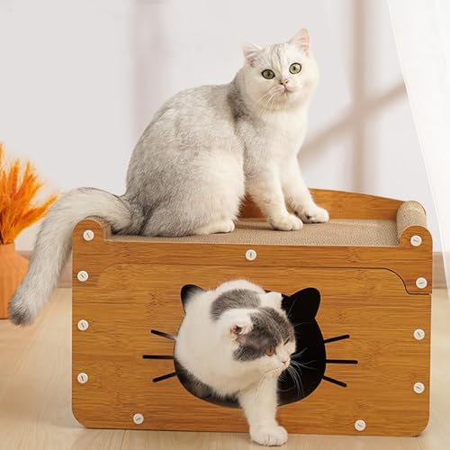AMYESE Kratzbaum für Katzen, aus Pappe, Kätzchen, Liege, Bett, Kätzchen, Kleintiere, Spielen, Ausruhen, Schlafen, Kratzpostkasten, langlebiges Brett, unterhalten Katzenfreunde und verhindern dennoch AMYESE Kratzbaum für Katzen, aus Pappe, Kätzchen, Liege, Bett, Kätzchen, Kleintiere, Spielen, Ausruhen, Schlafen, Kratzpostkasten, langlebiges Brett, unterhalten Katzenfreunde und verhindern dennoch von AMYESE