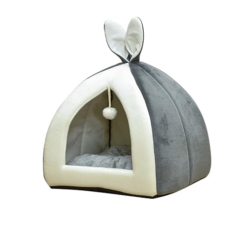 Hundebett Katzenbett Haustierbett Haustierbett, Einfarbig, Haustierzelt, Höhlenbett, Bedruckt, Katzenhausbett, Katzennest, Selbstwärmend, Bequemes Dreiecksbett Hundesofa Hundekorb (Color : A, Size : von AMYSTY