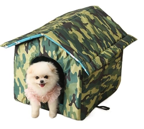 Hundebett Katzenbett Haustierbett Hundehütte Im Freien, Katzenhaus, Wasserdicht, Für Den Außenbereich, Haustierhaus, Katzenunterschlupf, Katzenhütten Für Katzenbetten Im Freien Hundesofa Hundekorb (C von AMYSTY