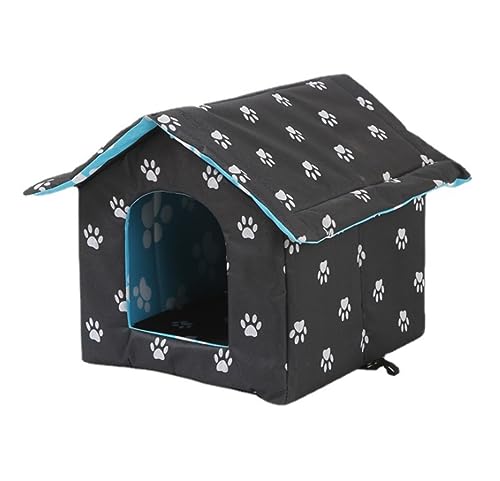 Hundebett Katzenbett Haustierbett Hundehütte Im Freien, Katzenhaus, Wasserdicht, Für Den Außenbereich, Haustierhaus, Katzenunterschlupf, Katzenhütten Für Katzenbetten Im Freien Hundesofa Hundekorb (C von AMYSTY