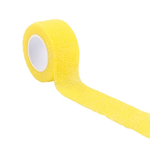 AMZLORD 1 Rollen Selbstklebender Bandage Selbsthaftende Verband Kohäsive Bandage Elastisch Fixierbinde Pet Vet Wrap for Finger Handgelenk Knie Knöchelverstauchungen Schwellungen (Gelb) von AMZLORD