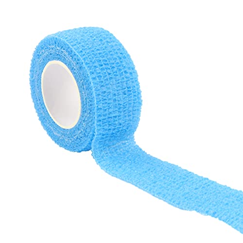 AMZLORD 1 Rollen Selbstklebenr Banda Selbsthaften Verband Kohäsive Banda Elastisch Fixierbin Pet Vet Wrap for r Handlenk Knie Knöcheetauchunn Schwellunn (Hellblau) von AMZLORD