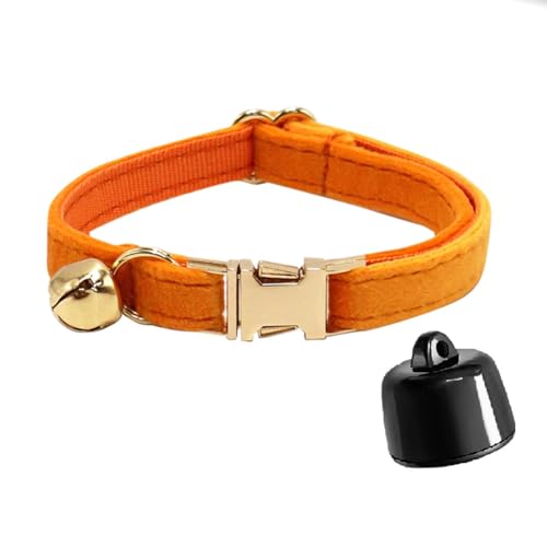Smart Cat Kragen GPS Pet Locator & Bell -Gerät Katzenhund Anti-Lost (Orange) von AMZLORD