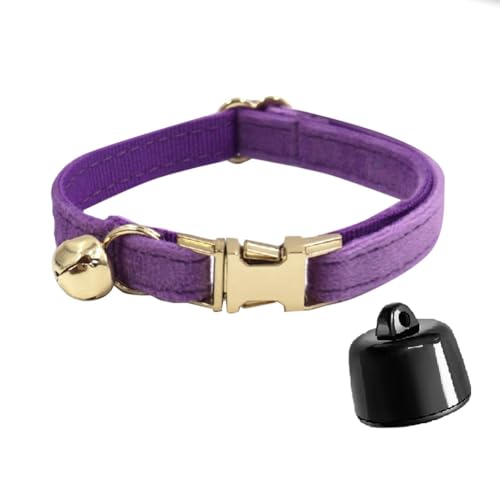 Smart Cat Kragen GPS Pet Locator & Bell -Gerät Katzenhund Anti-Lost (lila) von AMZLORD