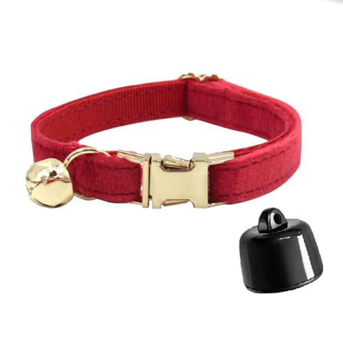 Smart Cat Kragen GPS Pet Locator & Bell -Gerät Katzenhund Anti-Lost (rot) von AMZLORD
