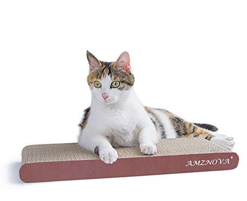 Amznova Kratzmatte für Katzen, Kratzunterlage, haltbar, recycelbare Pappe mit Katzenminze, 7 Farben und 2 Größen von AMZNOVA