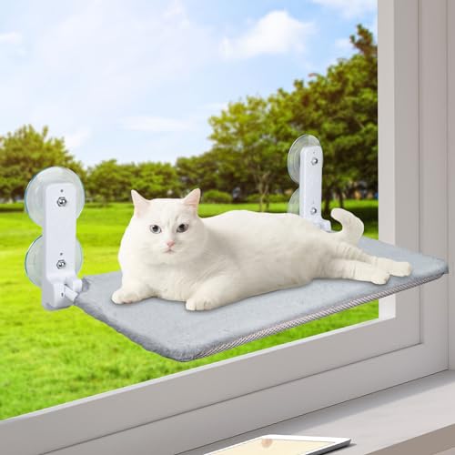 AMZOO Kabellose Katzen-Fensterstange – Katzenhängematte mit 4 Saugnäpfen, solidem Metallrahmen und wendbarer Abdeckung – faltbares Katzenbett für Indoor-Katzen (groß AMZOO Kabellose Katzen-Fensterstange – Katzenhängematte mit 4 Saugnäpfen, solidem Metallrahmen und wendbarer Abdeckung – faltbares Katzenbett für Indoor-Katzen (groß von AMZOO