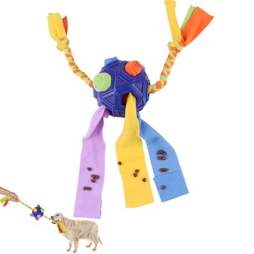Schnüffelball für Hunde, mittelgroß, interaktives Haustier-Schnüffelspielzeug, Ball mit bissfestem Seil, buntes Puzzle, interaktives großes Hundespielzeug, trainiert langsames Essen, lindert von ANBOOR
