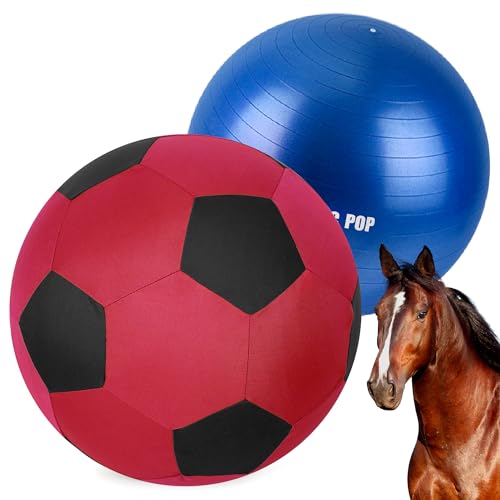 ANC POP Herding Ball für Pferde, Pferdeball & Ballabdeckung, 101,6 cm, Ball für Pferde, groß zum Spielen, Herding Ball, Pferdespielzeug für Pferde, Rot und Schwarz von ANC POP