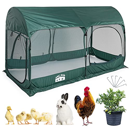 ANC POP Tragbarer Hühnerauslauf Großer Pop-Up-Hühnerstall für Kleintiere Outdoor Gartennetz mit 3 Türen und Handtasche, einfach zu installieren und zu lagern, Grün ANC POP Tragbarer Hühnerauslauf Großer Pop-Up-Hühnerstall für Kleintiere Outdoor Gartennetz mit 3 Türen und Handtasche, einfach zu installieren und zu lagern, Grün von ANC POP