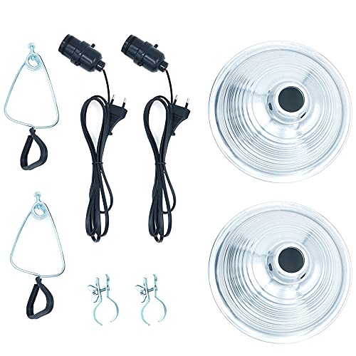 ANCLLO 2-Pack Clamp Lamp Light mit 8,5-Zoll-Aluminiumreflektor Bis zu 150 Watt E27-Sockel (ohne Glühlampe) 6 Fuß 18/2 SPT-2-Kabel, Silber von ANCLLO