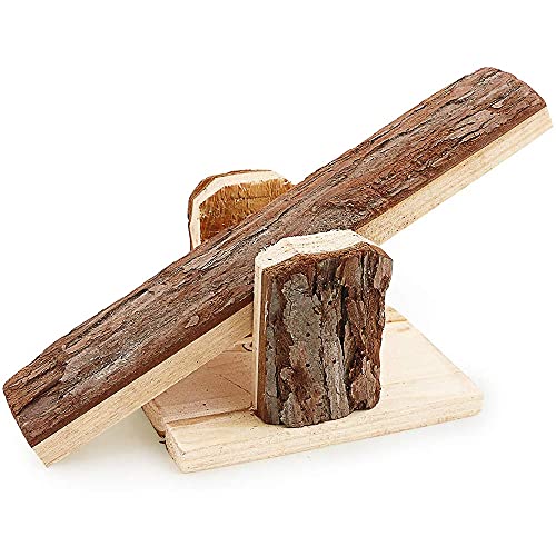 ANCLLO Natürliche Holzwippe für Kleintiere, Hamster, Rennmäuse, Eichhörnchen, Mäuse, Übungen, Spiele, Zähne, Kauen - Natural Living Wippe, 22 x 8,5 x 8 cm ANCLLO Natürliche Holzwippe für Kleintiere, Hamster, Rennmäuse, Eichhörnchen, Mäuse, Übungen, Spiele, Zähne, Kauen - Natural Living Wippe, 22 x 8,5 x 8 cm von ANCLLO