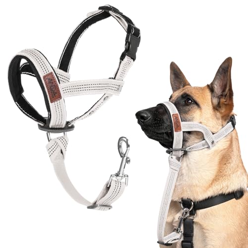 ANDA Ultraleichtes No-Pull Sanftes Vorfach für Hunde Halfter - Verstellbarer, atmungsaktiver Komfort, verhindert explosive Rushes, ideal für den täglichen Gebrauch (Creme, Größe 2) von ANDA