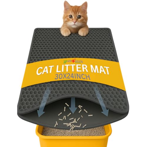 ANDALUS Katzenstreumatte – Katzenstreu Fangmatte für Katzentoiletten – Katzenstreumatte zum Auffangen von Unordnung, Streukontrolle – waschbarer Haustierteppich und Teppich für den Innenbereich von ANDALUS BRANDS