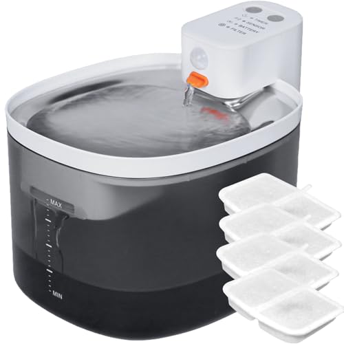 Kabelloser Katzenwasserbrunnen, 3,105.2 ml/3L 4500mAh Batteriebetriebener Katzenbrunnen Edelstahl-Trinkbecken mit visualisiertem Wassertank, schnurloser Haustier-Wasserbrunnen für Katzen, mittelgroße Kabelloser Katzenwasserbrunnen, 3,105.2 ml/3L 4500mAh Batteriebetriebener Katzenbrunnen Edelstahl-Trinkbecken mit visualisiertem Wassertank, schnurloser Haustier-Wasserbrunnen für Katzen, mittelgroße von ANDOLL HOME