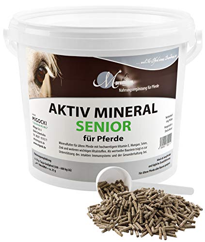MIGOCKI AKTIV Mineral Senior – 4 kg – Mineralfutter für ältere Pferde – mit Zink, Selen, Mangan und einem hochwertigen Zellschutz-Baustein – Pellets von MIGOCKI
