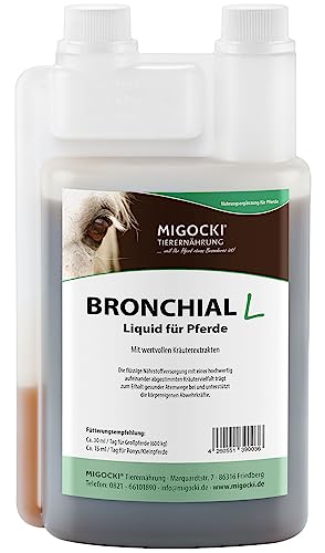 MIGOCKI BRONCHIAL Liquid – Ergänzungsfuttermittel für Pferde – für gesunde Atemwege – Dosierflasche 1000 ml von MIGOCKI
