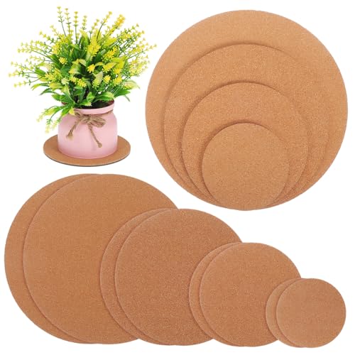 ANDRESLAD 12 -pcs Pflanze Untersetzer Runde Kork Matten Topf -untertassen Kork Heiße Pads Kork Setemat Cork Cup Coasters Absorptionsblütenblüten Untersetzer Untersetzer von ANDRESLAD