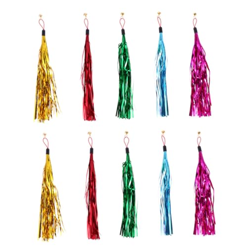 ANDRESLAD 15 Stück Teiliges Katzenspielzeug mit Glöckchen Bunte Quasten ersatzköpfe für Interaktive Katzenangel Lebhaftes Katzen Teaser Zubehör zur Beschäftigung und Zufällige Farbe von ANDRESLAD